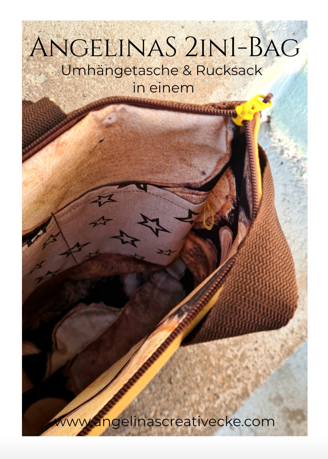 AngelinaS 2in1-Bag - Rucksack und Tasche in einem! Einzelstück! "Dackel cool"