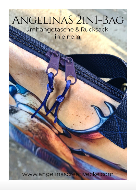 AngelinaS 2in1-Bag - Rucksack und Tasche in einem! Einzelstück! "Scarabäus"