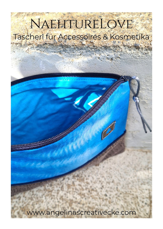 AngelinaS "Nähture Love Farn" Kosmetiktascherl flach