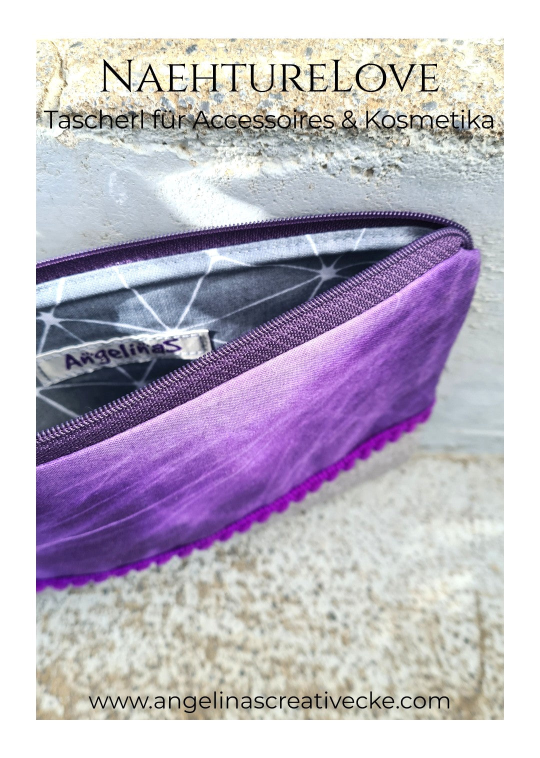 AngelinaS "Nähture Love Gräser" Kosmetiktascherl flach