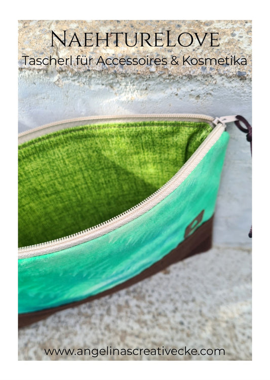 AngelinaS "Nähture Love Farn" Kosmetiktascherl flach