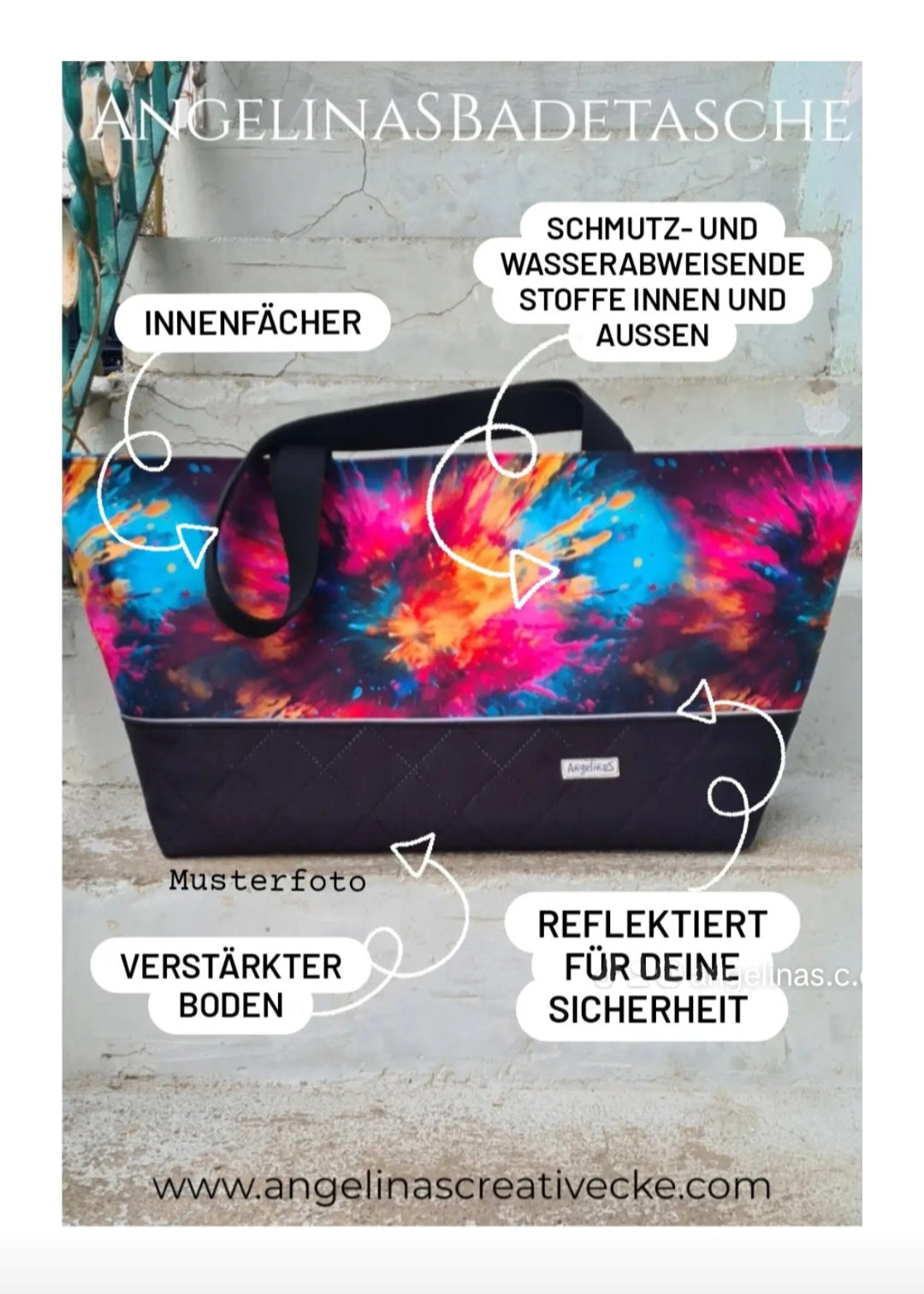 AngelinaS BadeTasche "Gute Laune" Einzelstück!