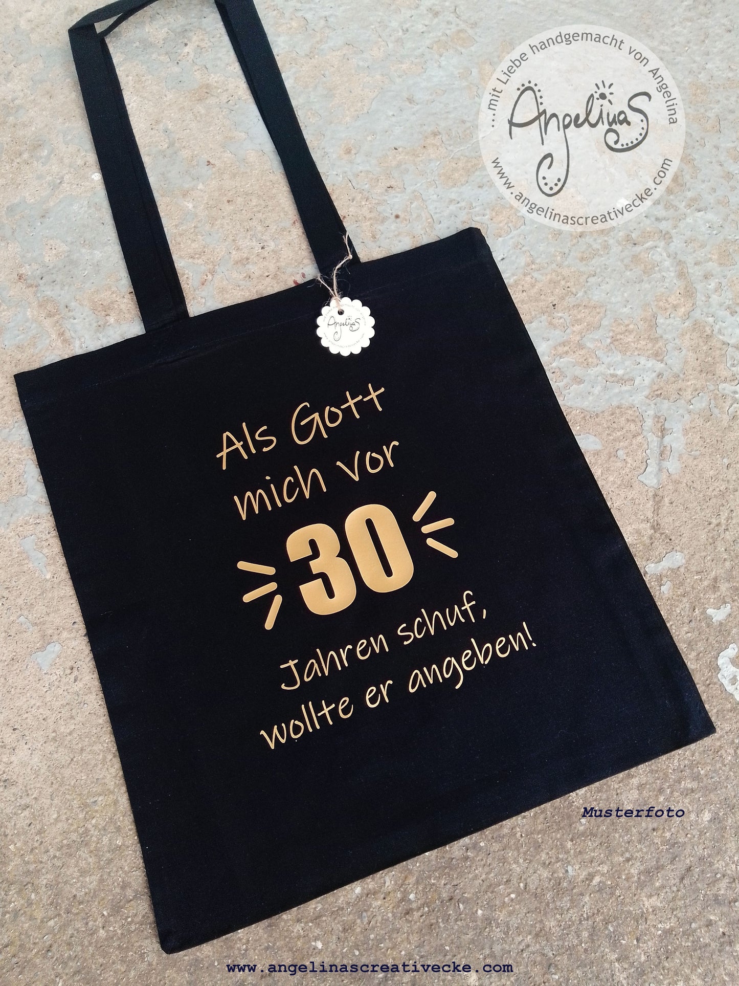 EinkaufsBeutel Geburtstag "Gott wollte angeben" BaumwollBeutel - Individualisierbar