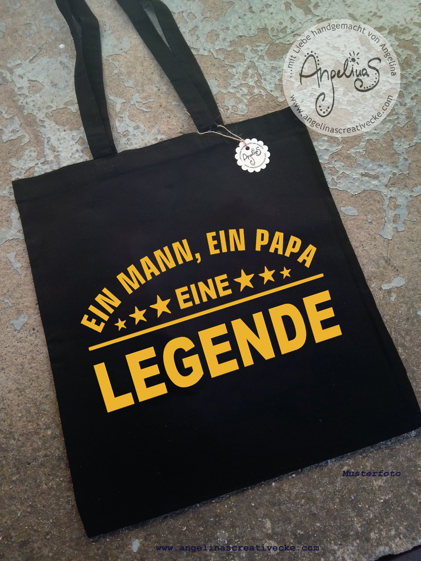 EinkaufsBeutel Papa "ein Mann, ein Papa, eine Legende" BaumwollBeutel