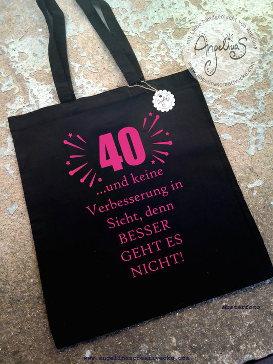 EinkaufsBeutel Geburtstag "besser geht es nicht" BaumwollBeutel - Individualisierbar