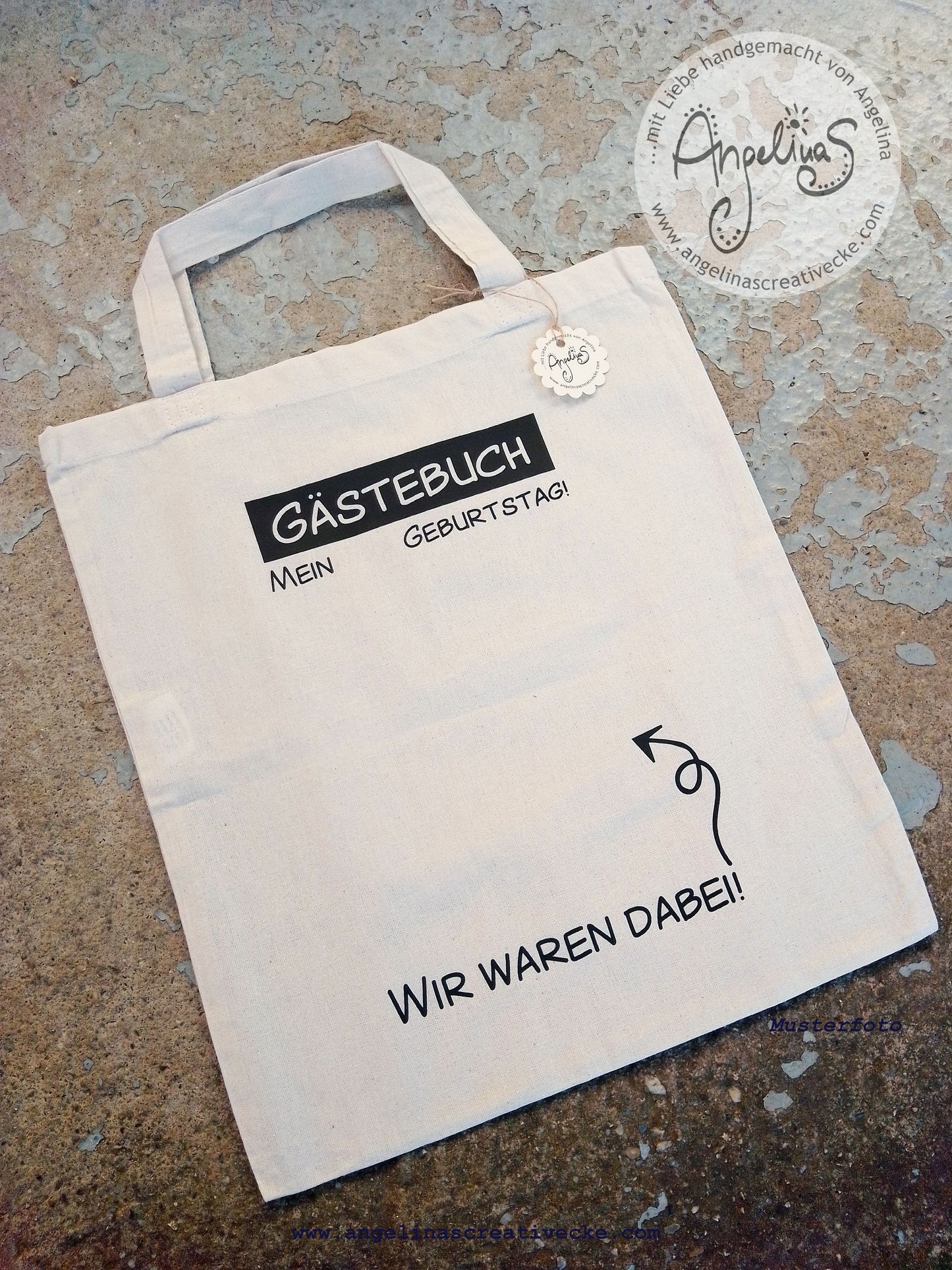 EinkaufsBeutel Geburtstag "Gästebuch" BaumwollBeutel