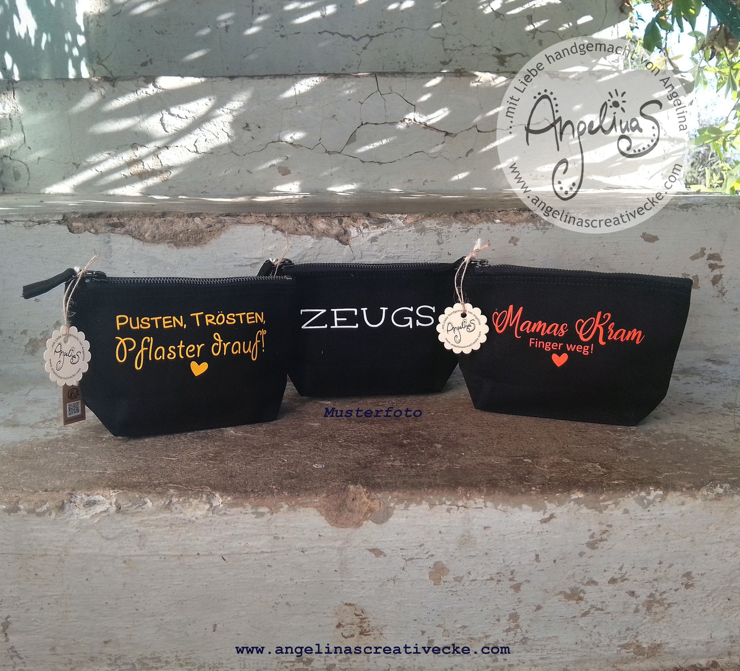 KosmetikTascherl "Mamas Kram" BaumwollTasche - Individualisierbar