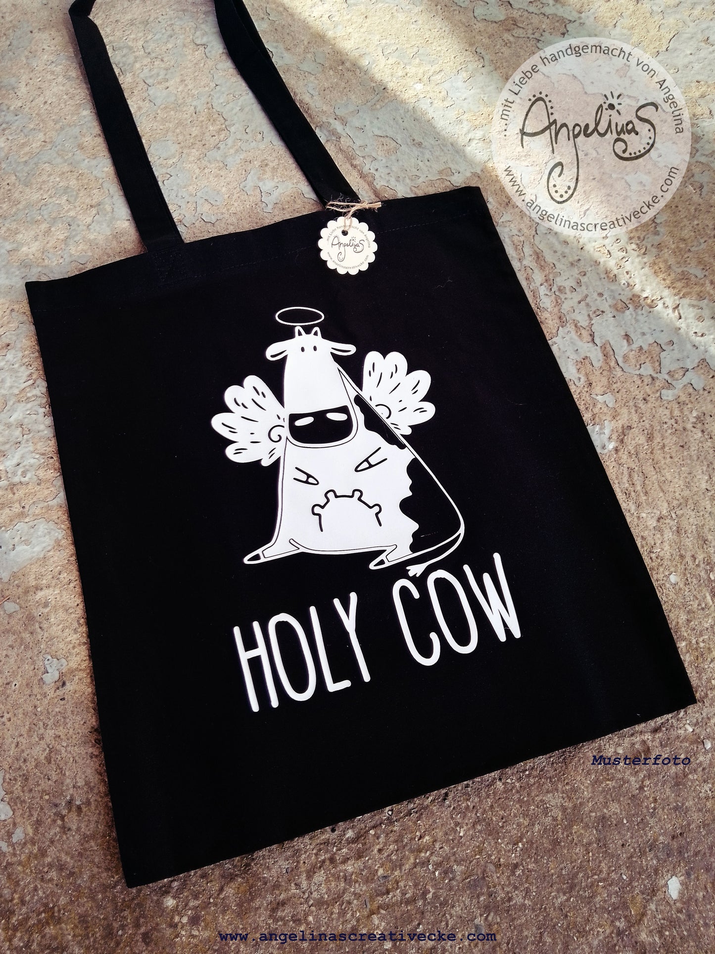 EinkaufsBeutel lustig "Holy Cow" BaumwollBeutel