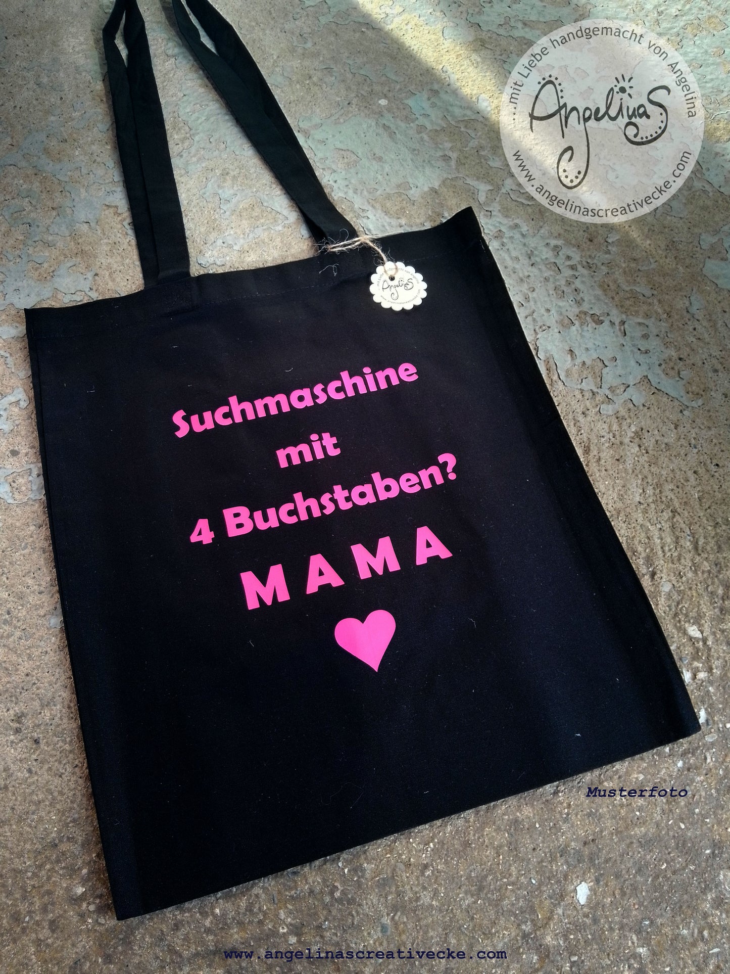 EinkaufsBeutel lustig "Mama - Suchmaschine mit 4 Buchstaben" BaumwollBeutel