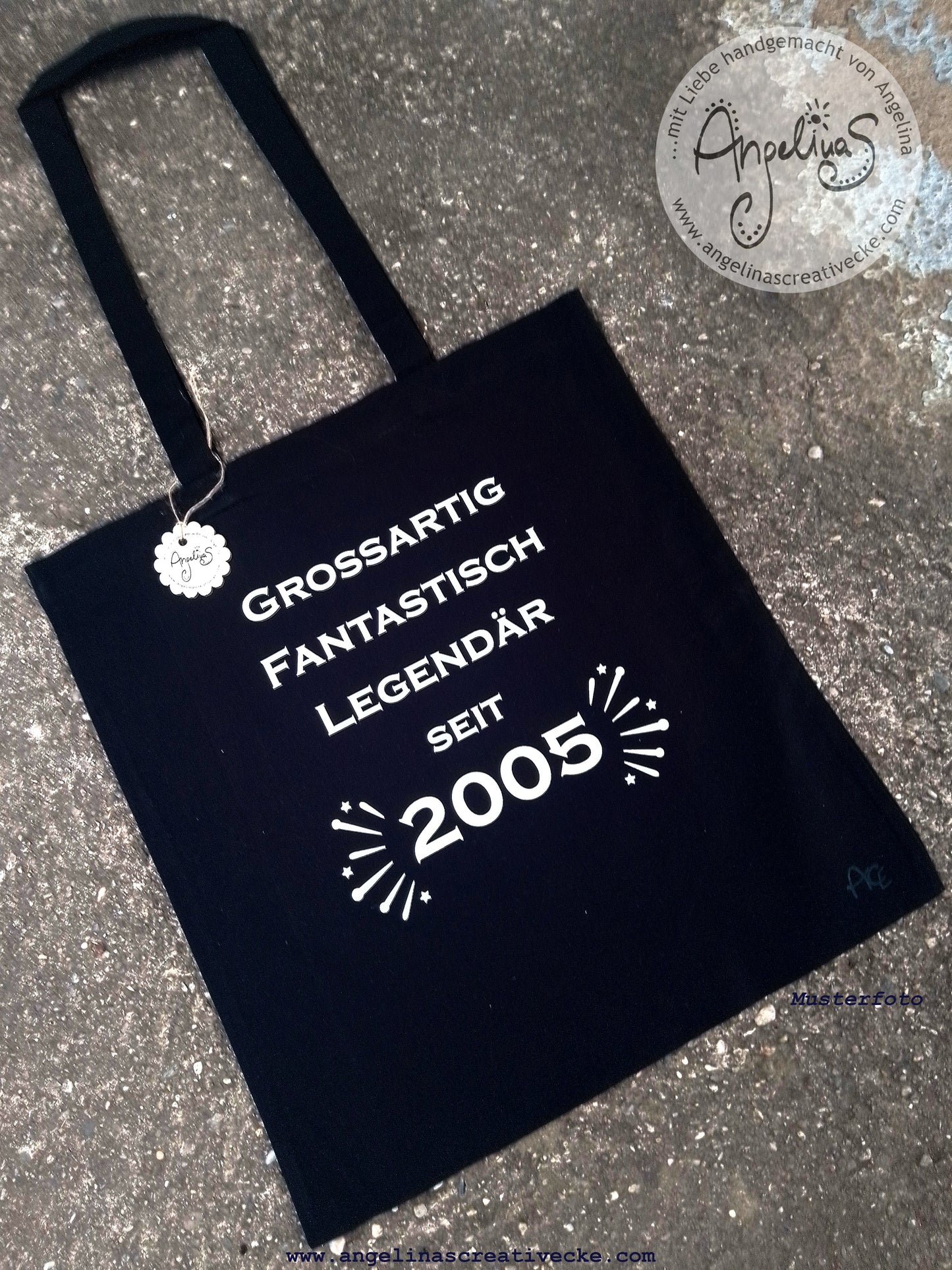 EinkaufsBeutel Geburtstag "Legendär seit 2005" BaumwollBeutel