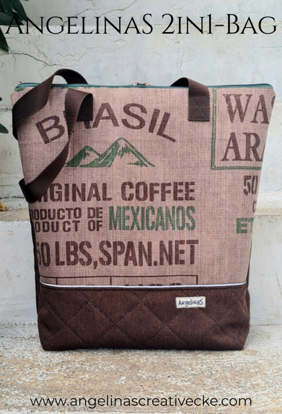 AngelinaS 2in1-Bag -  Rucksack und Tasche in einem! Einzelstück!