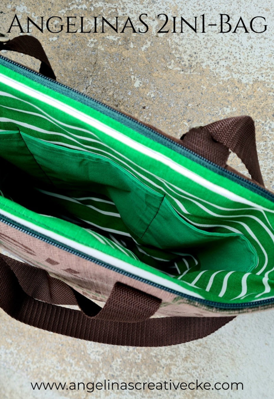 AngelinaS 2in1-Bag -  Rucksack und Tasche in einem! Einzelstück!