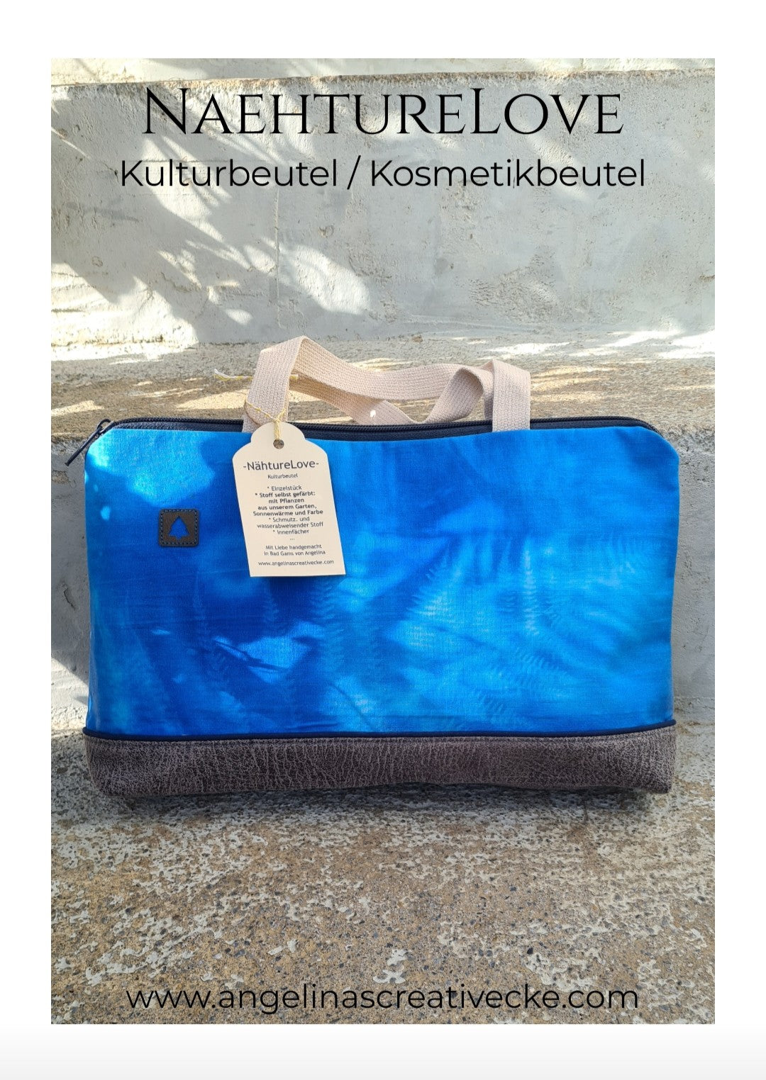 AngelinaS "Nähture Love Farn" Kosmetikbeutel / Kulturbeutel