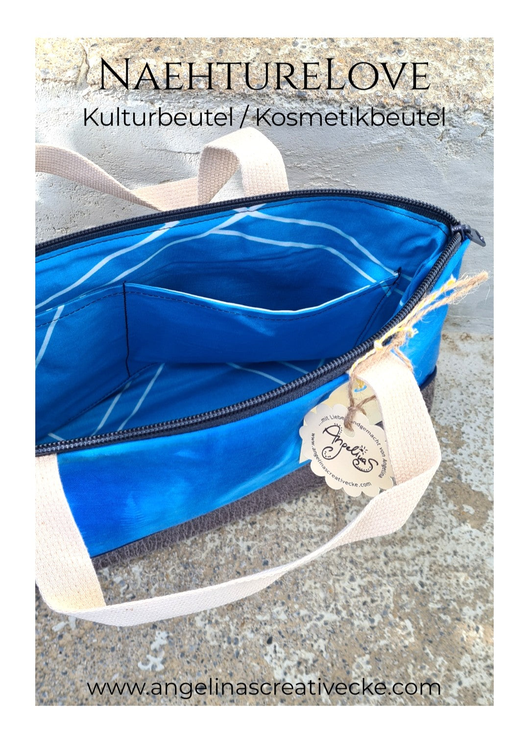 AngelinaS "Nähture Love Farn" Kosmetikbeutel / Kulturbeutel