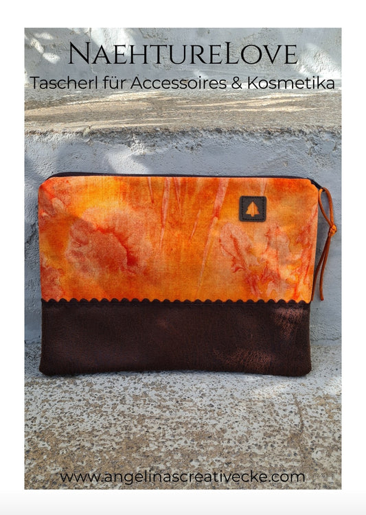 AngelinaS "Nähture Love Frauenmantel-Bambus-Löwenzahn" Kosmetiktascherl flach