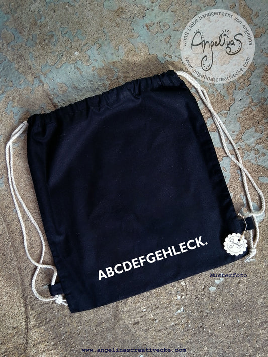 TurnBeutel lustig "ABCDEFGEHLECK" BaumwollBeutel