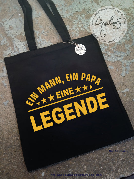 EinkaufsBeutel Papa "ein Mann, ein Papa, eine Legende" BaumwollBeutel