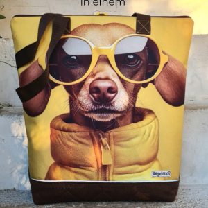 AngelinaS 2in1-Bag - Rucksack und Tasche in einem! Einzelstück! "Dackel cool"