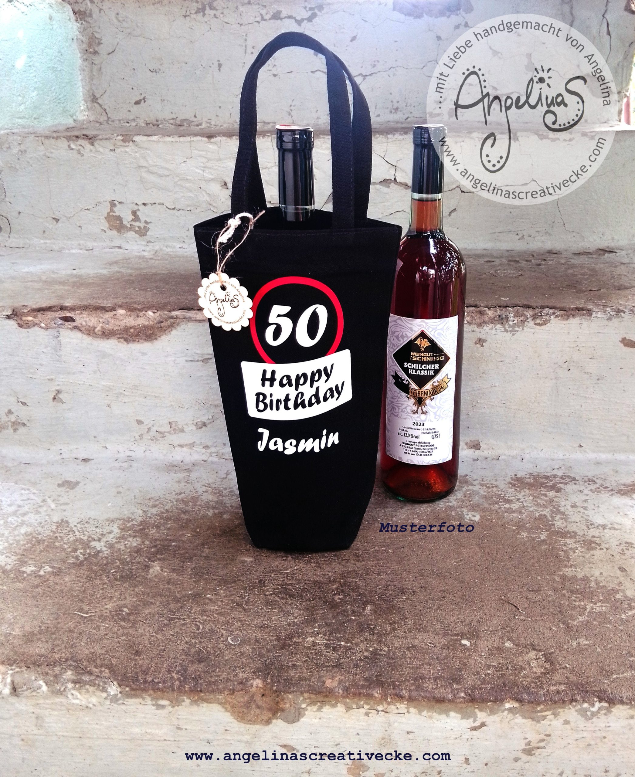 "Happy Birthday Name" Baumwolltasche - Individualisierbar – Bild 2