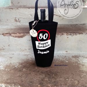 "Happy Birthday Name" Baumwolltasche - Individualisierbar