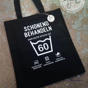 60. Geburtstag "Schonend behandeln"-2  BaumwollBeutel
