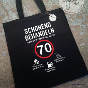 70. Geburtstag "Schonend behandeln"  BaumwollBeutel