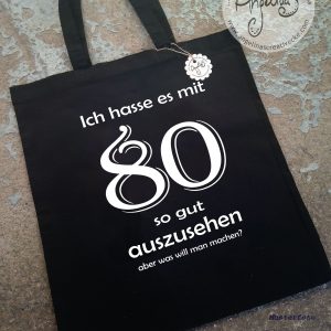 80. Geburtstag "gut aussehen"  BaumwollBeutel