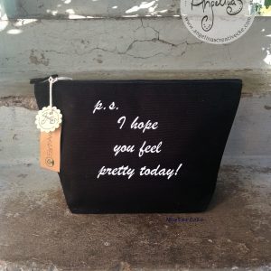 Kulturbeutel "feel pretty today" Bio-Baumwolle - individualisierbar