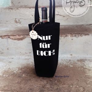 Flaschentasche "Nur für Dich" Baumwolltasche