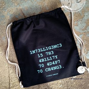 TurnBeutel lustig "intelligence is the ability to adapt to change - Stephen Hawking"  BaumwollBeutel