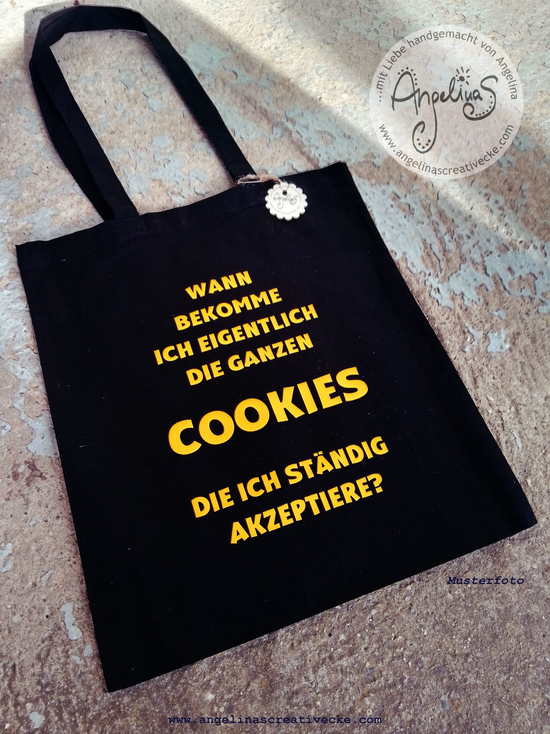 EinkaufsBeutel lustig "Wann bekomme ich eigentlich die ganzen Cookies..." BaumwollBeutel