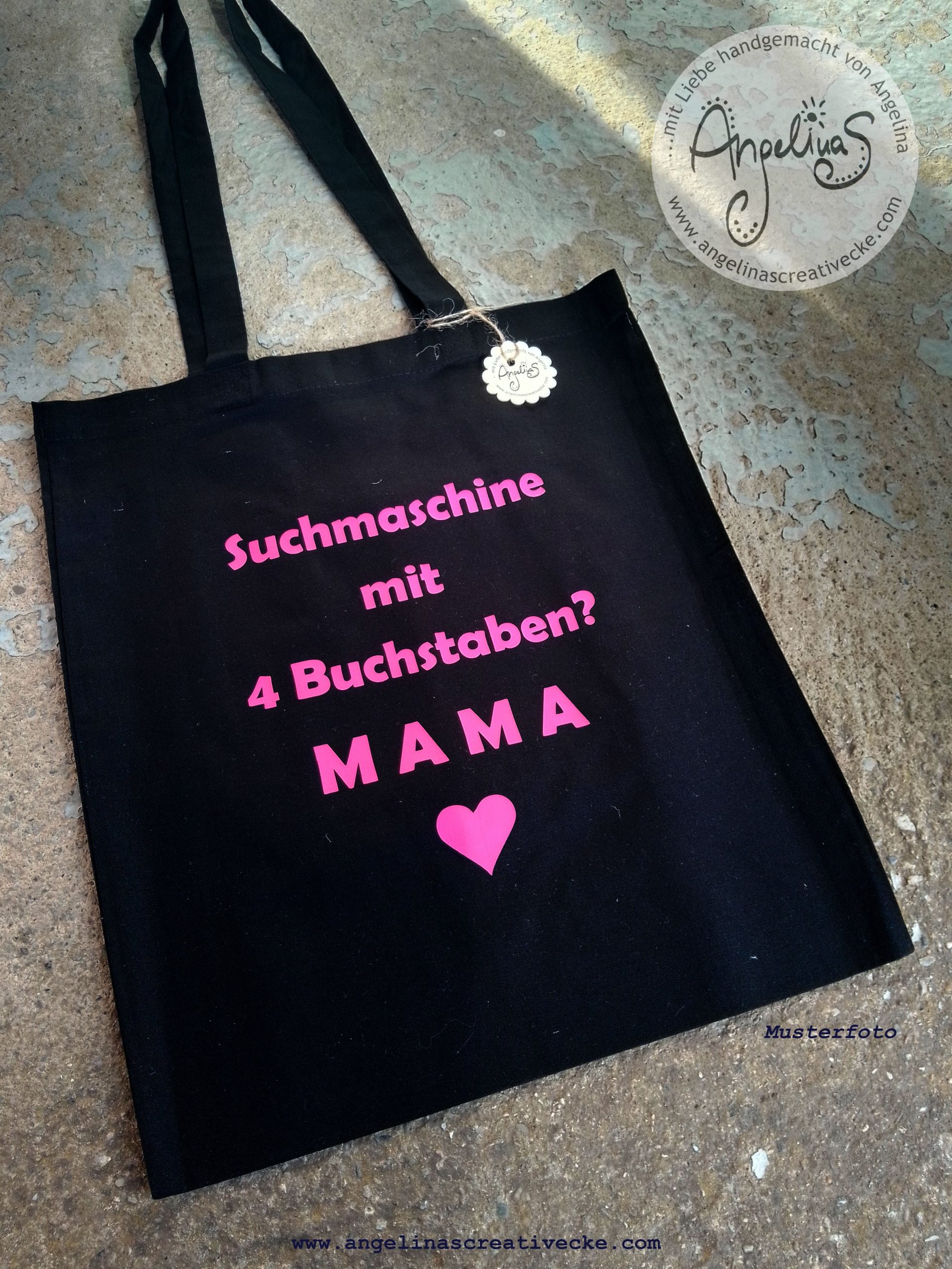 EinkaufsBeutel lustig "Mama - Suchmaschine mit 4 Buchstaben" BaumwollBeutel