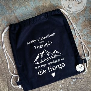 TurnBeutel lustig "Ich geh in die Berge" BaumwollBeutel
