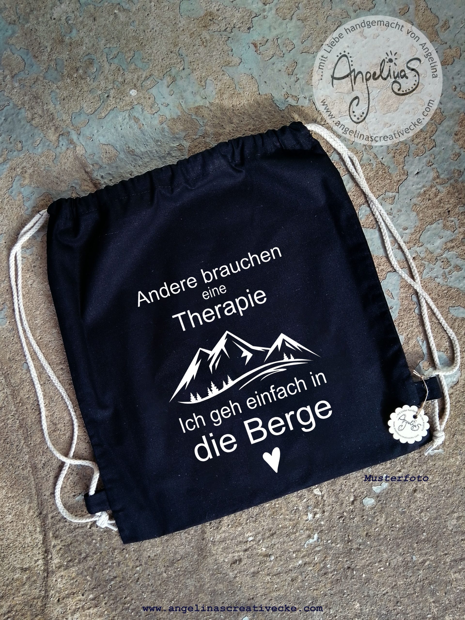 TurnBeutel lustig "Ich geh in die Berge" BaumwollBeutel