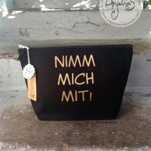 Kulturbeutel "NIMM MICH MIT" Bio-Baumwolle