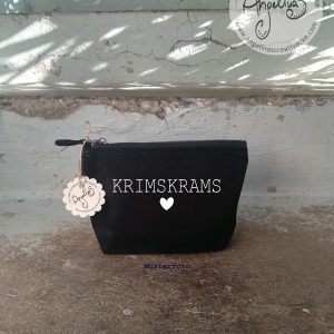 KosmetikTascherl "KRIMS KRAMS mit Herz" BaumwollTasche